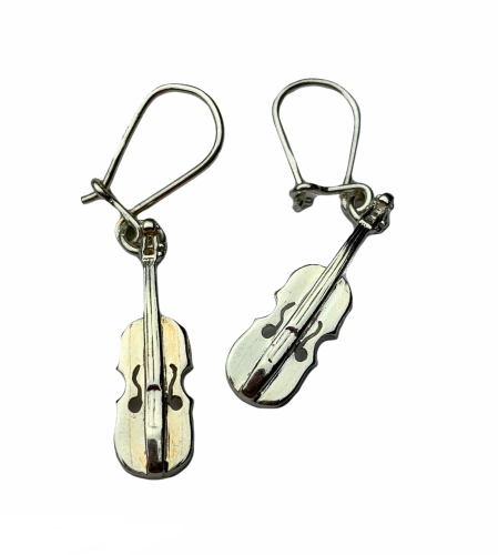Kolczyki Muzyczne - Skrzypce - SREBRNE - PREZENT DLA MUZYKA