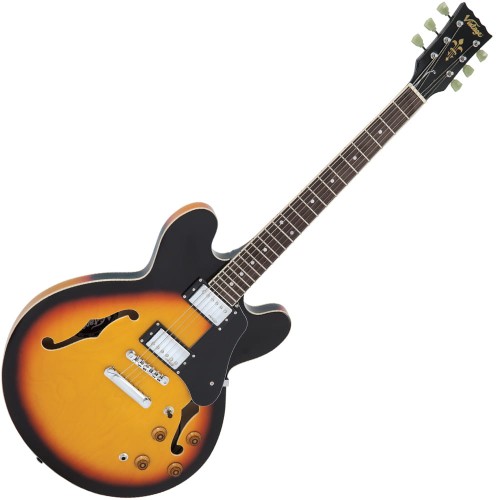 Vintage VSA500SB gitara elektryczna Semi Hollow Body