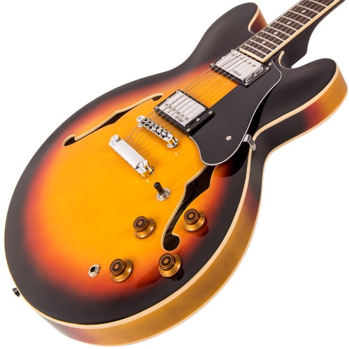 Vintage VSA500SB gitara elektryczna Semi Hollow Body