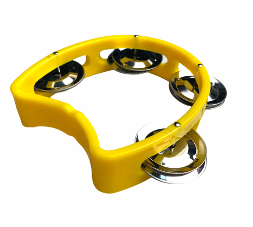 Mini tamburyn półksiężyc z tworzywa 4 pary dzwonków YL