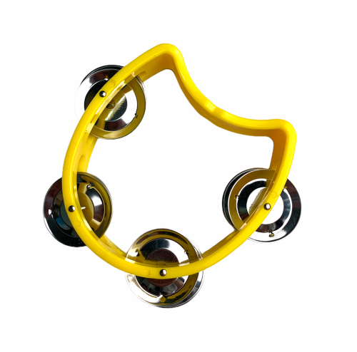 Mini tamburyn półksiężyc z tworzywa 4 pary dzwonków YL