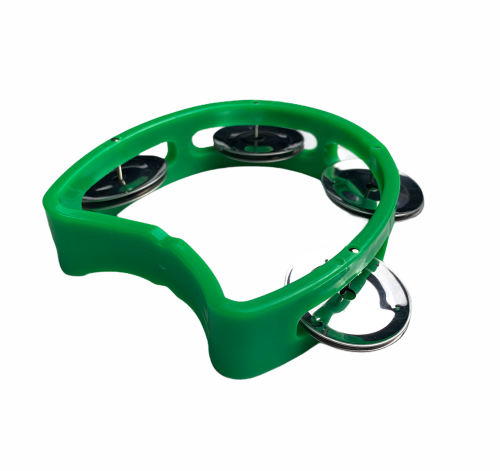 Mini tamburyn półksiężyc z tworzywa 4 pary dzwonków GR