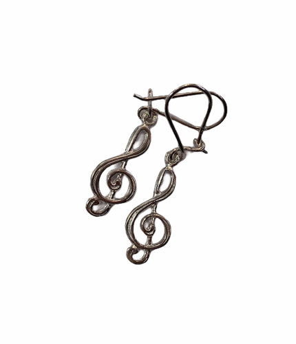 Kolczyki Muzyczne - Klucz Wiolinowy Srebro - PREZENT DLA MUZYKA