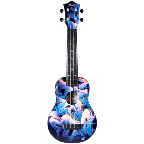 Flight TUS40 Graffiti ukulele sopranowe MEGA ZESTAW