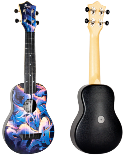 Flight TUS40 Graffiti ukulele sopranowe MEGA ZESTAW