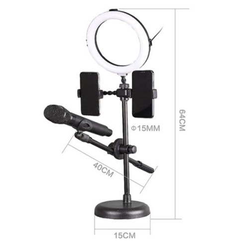 Kaline R-123 statyw do smartfonu i mikrofonu z lampą