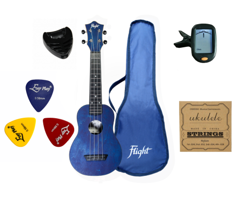 Flight TUS35 DB ukulele sopranowe MEGA ZESTAW