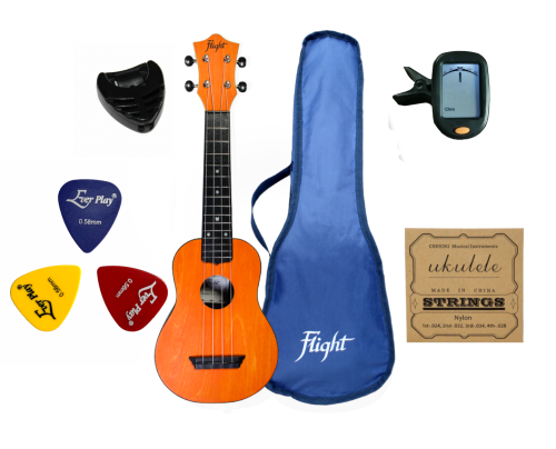 Flight TUS35 OR ukulele sopranowe MEGA ZESTAW