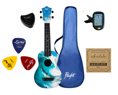 Flight TUS25 SURF ukulele sopranowe z pokrowcem