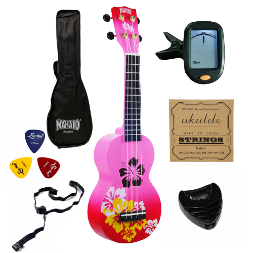 Ukulele sopranowe Mahalo Hibiskus różowe