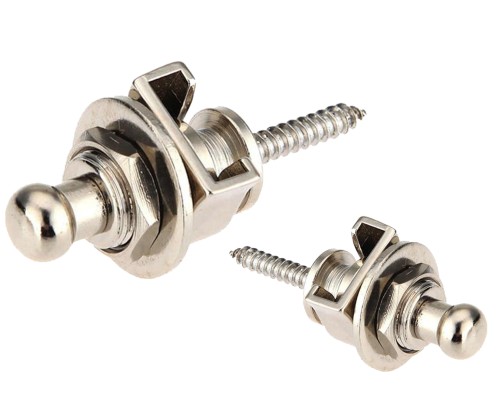 Straplock do Gitary - SREBRNY - Blokowany Zaczep Paska