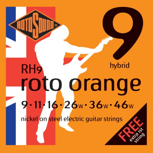 Struny do gitary elektrycznej Rotosound Orange RH9 9-46