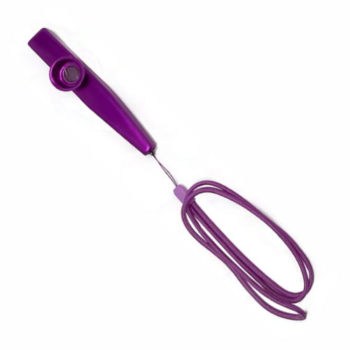 Kazoo metalowe fioletowe ze sznureczkiem