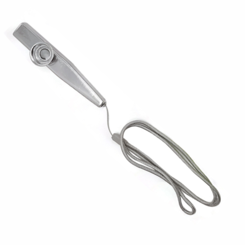 Kazoo metalowe srebrne ze sznureczkiem