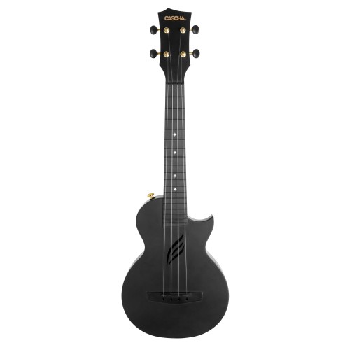 Cascha Carbon Fibre Black ukulele koncertowe super zestaw