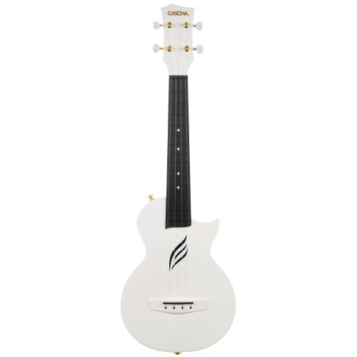 Cascha Carbon Fibre White ukulele koncertowe super zestaw