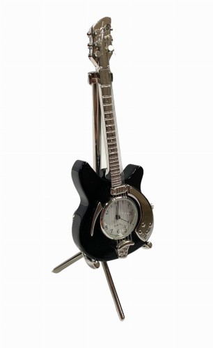 Zegarek Muzyczny w Kształcie Gitary Stojący Czarny
