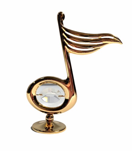 Figurka Muzyczna Nutka - Złota z Kryształem Swarovskiego