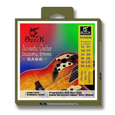 Spock SA66 struny do gitary akustycznej kolorowe 11-52