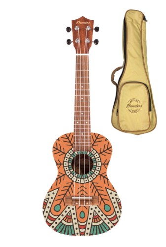 Bamboo BU-23 Orange Mandala ukulele koncertowe