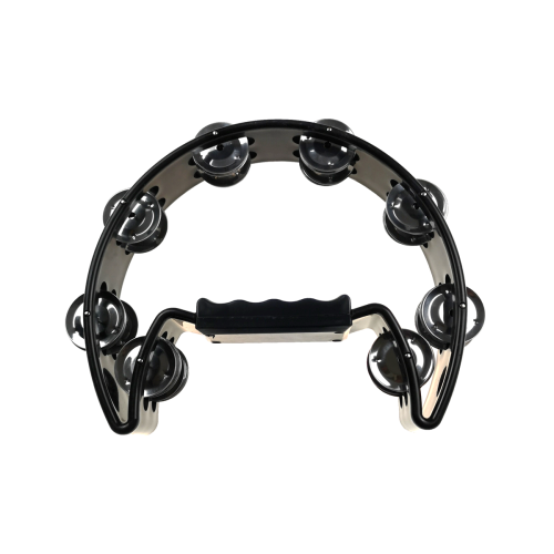 Tamburyn Duży 16 Dzwonków Czarny z Rączką - Tworzywo